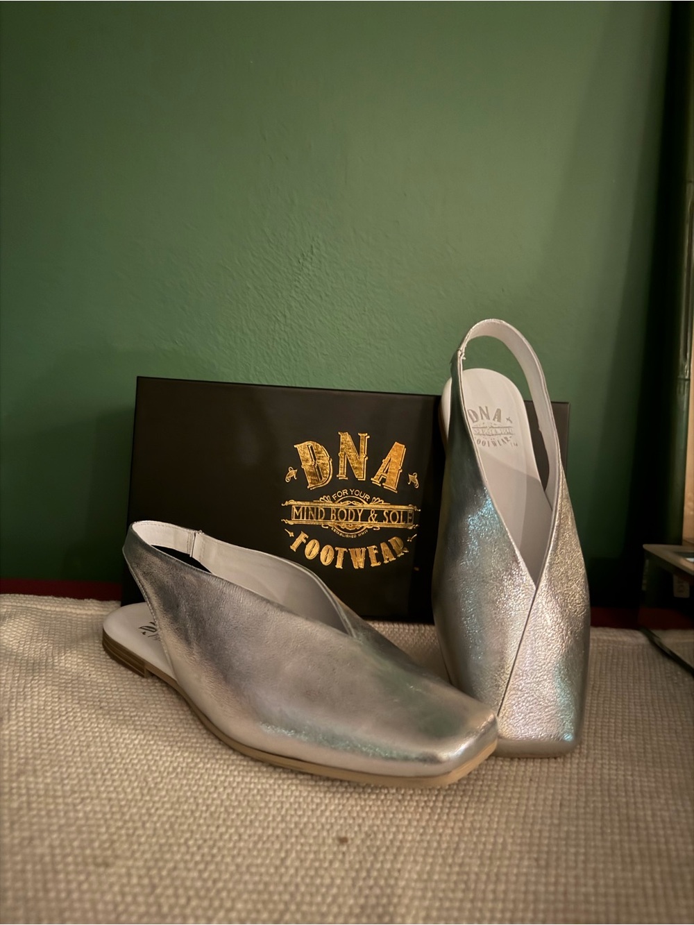 NEW Silver Slingback Flats